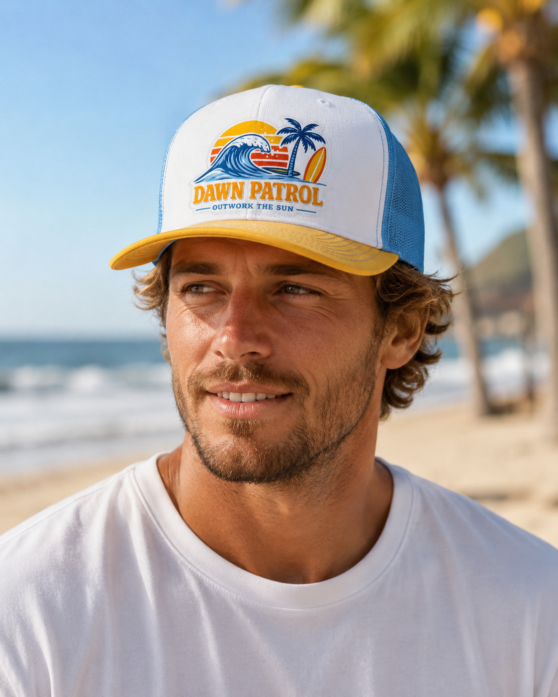 Dawn Patrol Outwork the Sun Trucker Hat
