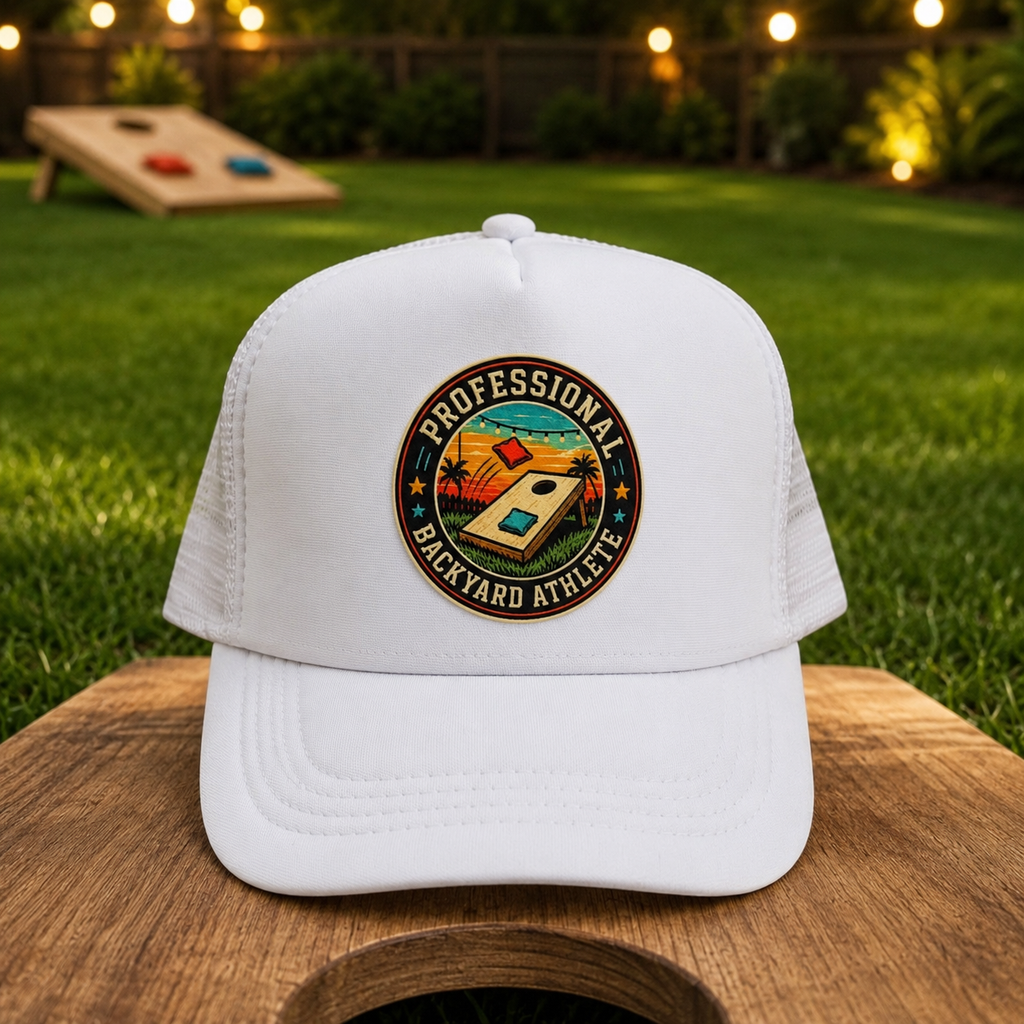 Professional Backyard Athlete Foam Trucker Hat – White Snapback