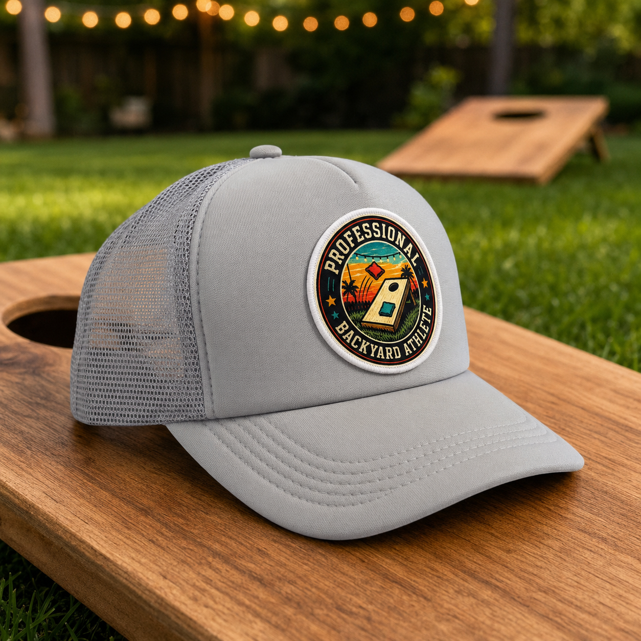 Professional Backyard Athlete Foam Trucker Hat – Gray Snapback