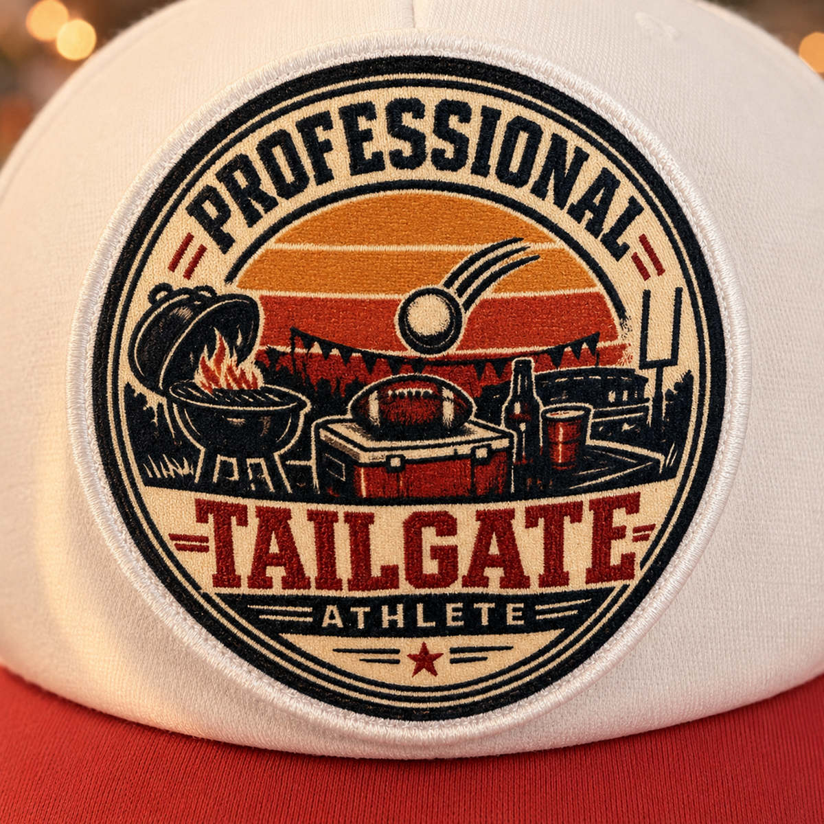 Professional Tailgate Athlete Foam Trucker Hat – Red & White Snapback