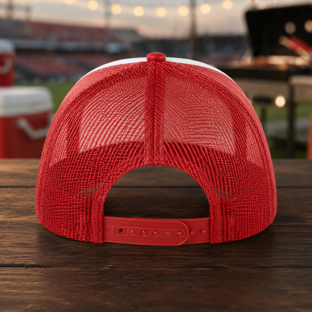 Professional Tailgate Athlete Foam Trucker Hat – Red & White Snapback