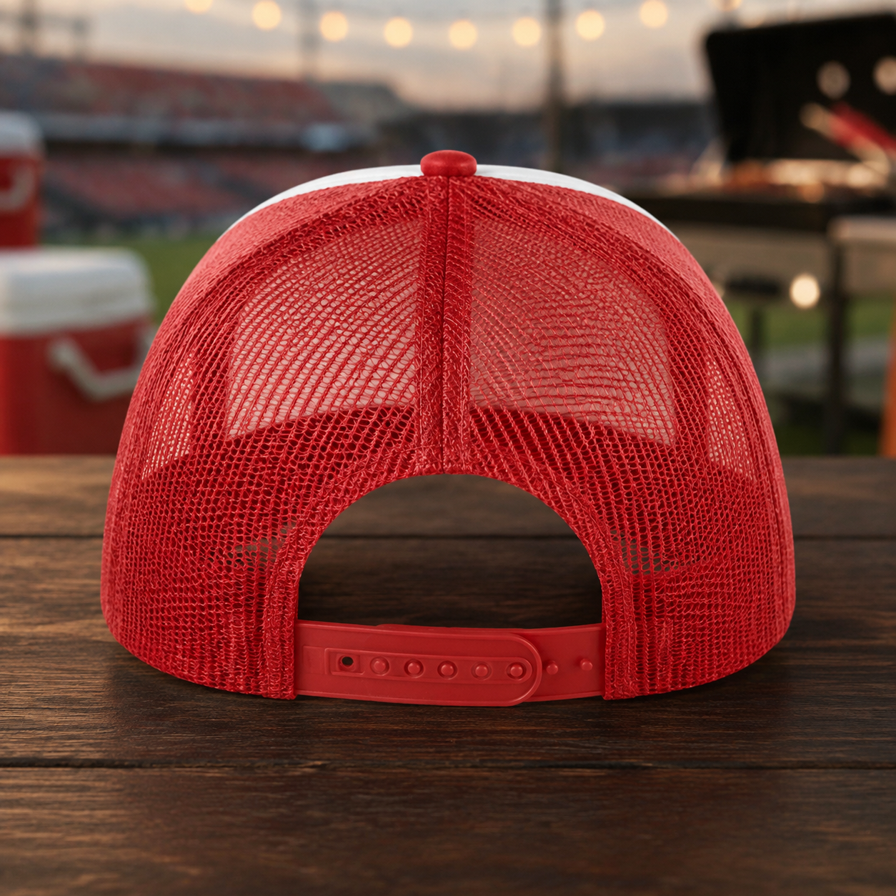 Professional Tailgate Athlete Foam Trucker Hat – Red & White Snapback