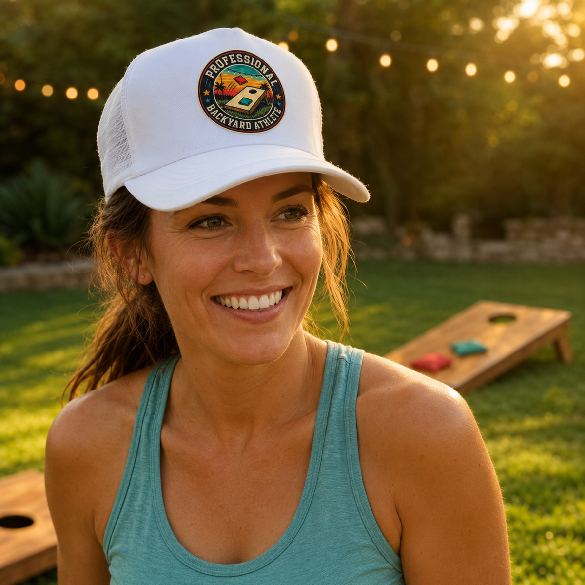 Professional Backyard Athlete Foam Trucker Hat – White Snapback