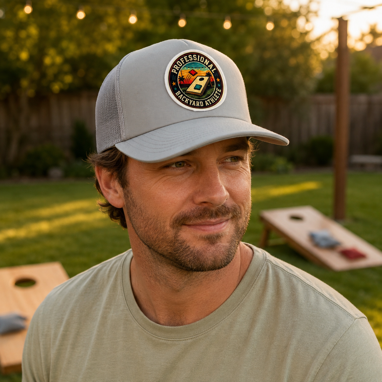 Professional Backyard Athlete Foam Trucker Hat – Gray Snapback