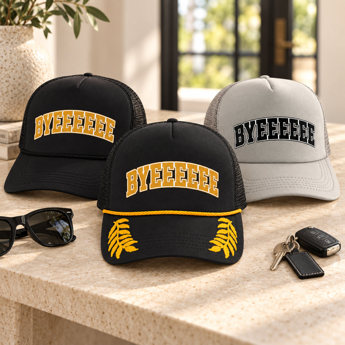 Bye Bye Hat Foam Trucker Hat – Funny Adjustable Snapback Cap for Fun and Style