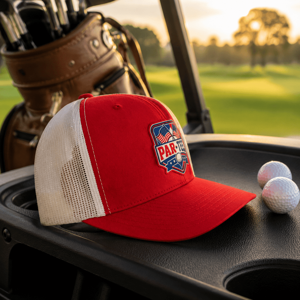 Elevate Your Game with the PAR-TEE Patriotic Golf Trucker Hat - Knox Co