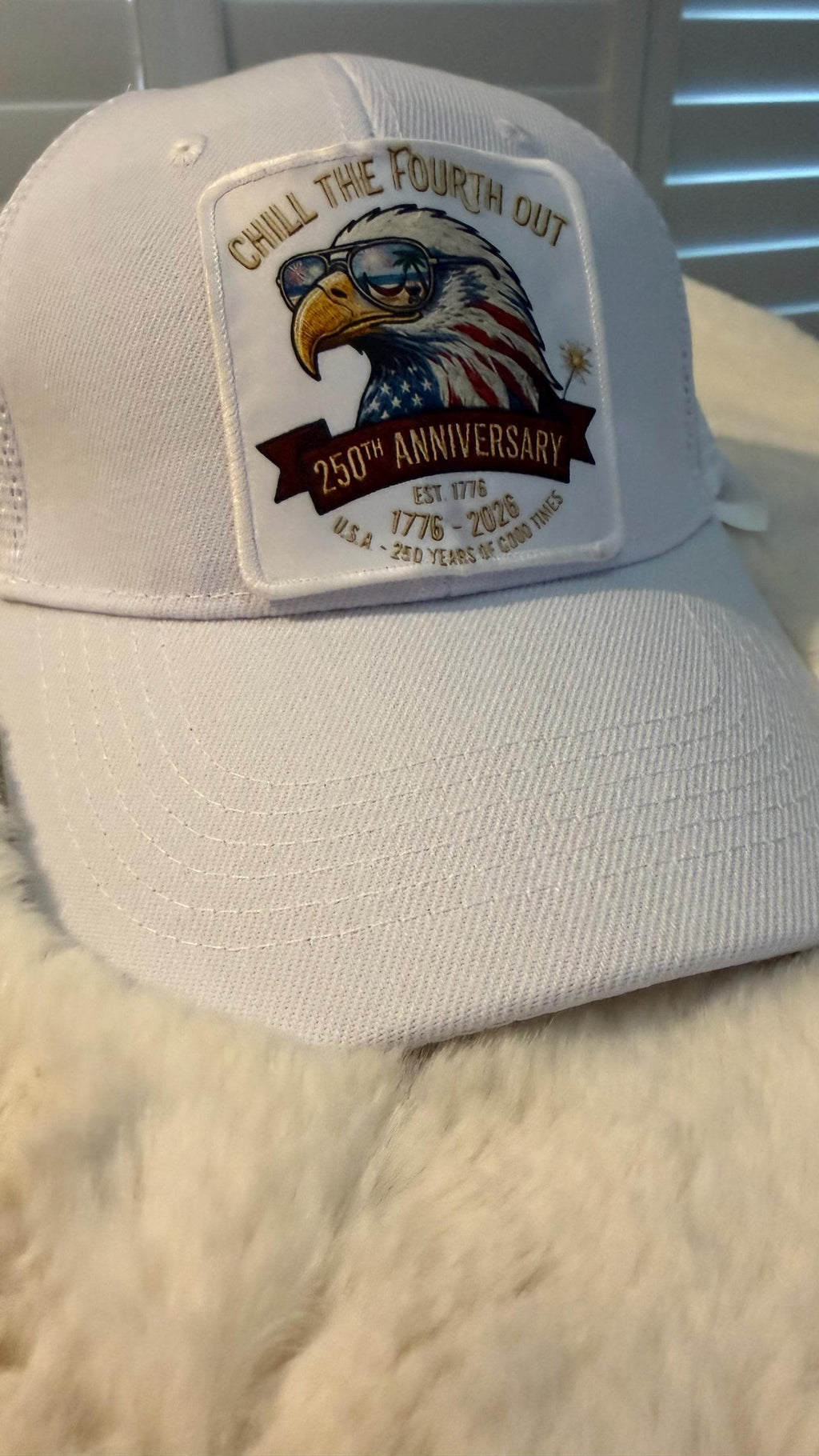 Patriotic Eagle Trucker Hat, USA 250th Anniversary Patch Cap, 1776-2026 Summer Wear