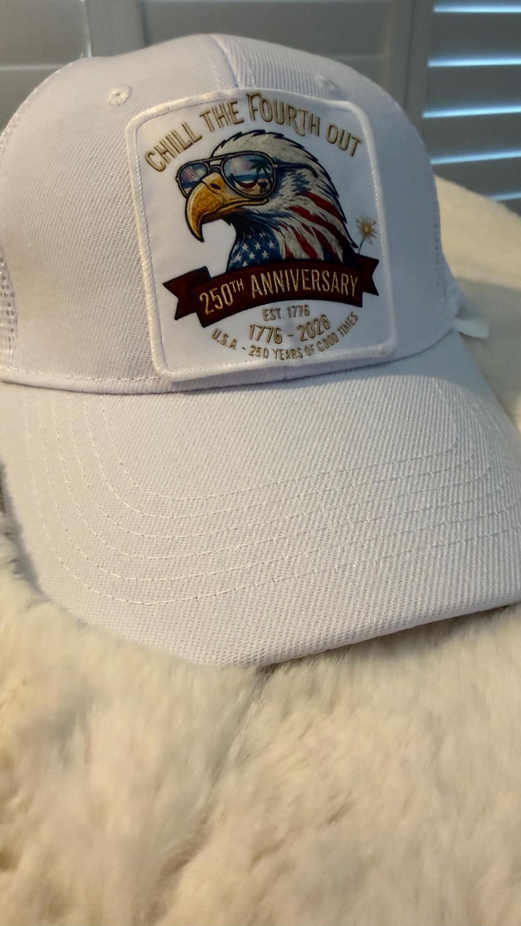 Patriotic Eagle Trucker Hat, USA 250th Anniversary Patch Cap, 1776-2026 Summer Wear