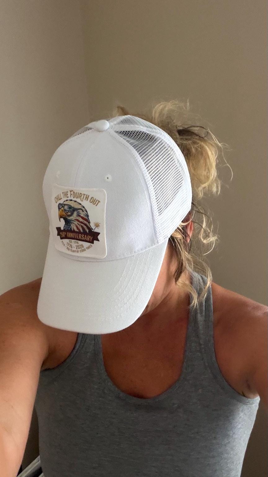 Patriotic Eagle Trucker Hat, USA 250th Anniversary Patch Cap, 1776-2026 Summer Wear