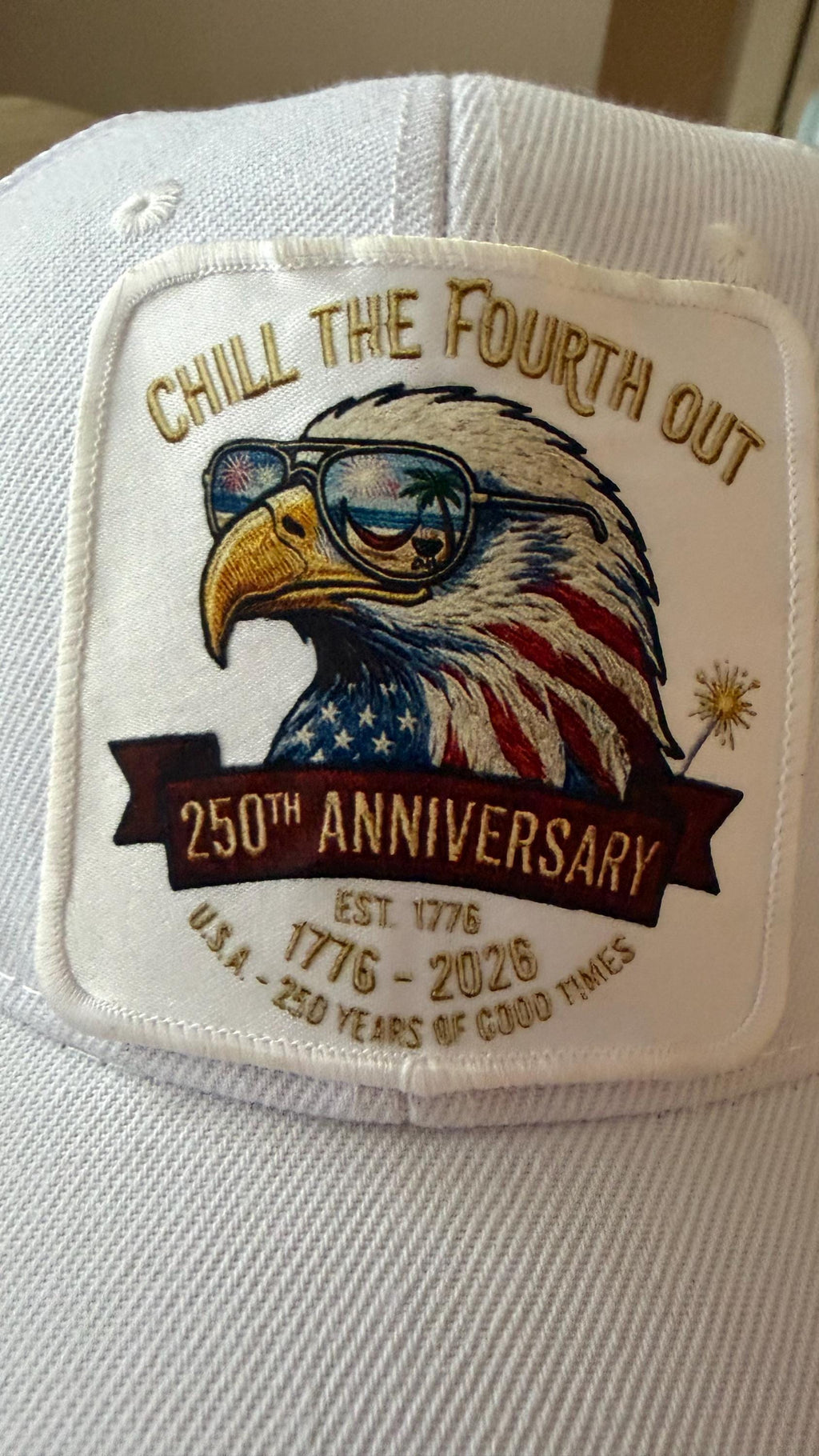 Patriotic Eagle Trucker Hat, USA 250th Anniversary Patch Cap, 1776-2026 Summer Wear