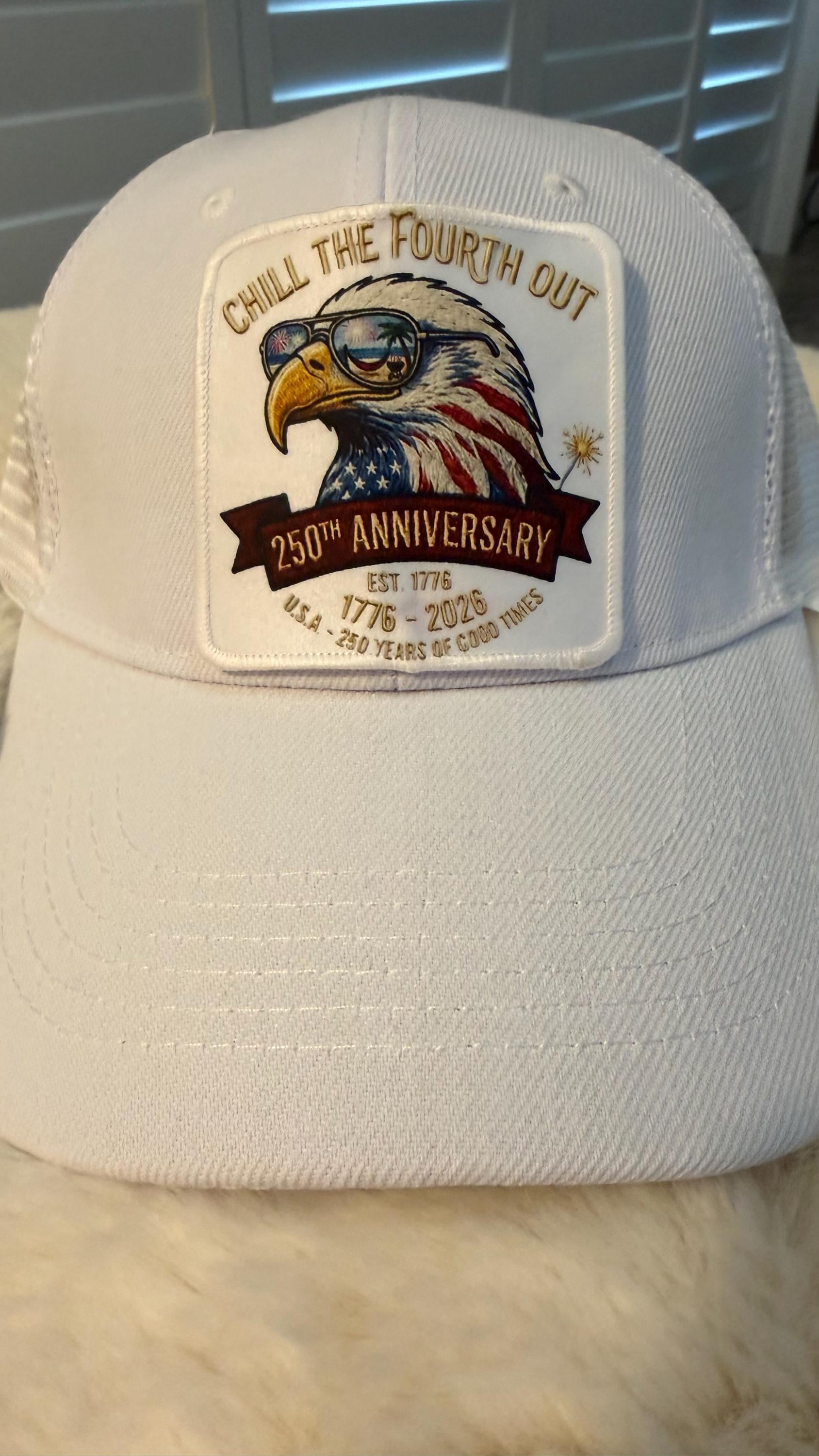 Patriotic Eagle Trucker Hat, USA 250th Anniversary Patch Cap, 1776-2026 Summer Wear
