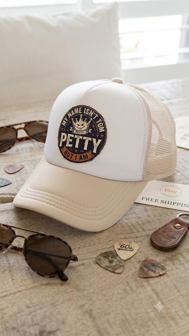 My Name Isn't Tom But I Am Petty Trucker Hat, Funny Cream Foam Mesh Snapback Cap - Knox Co