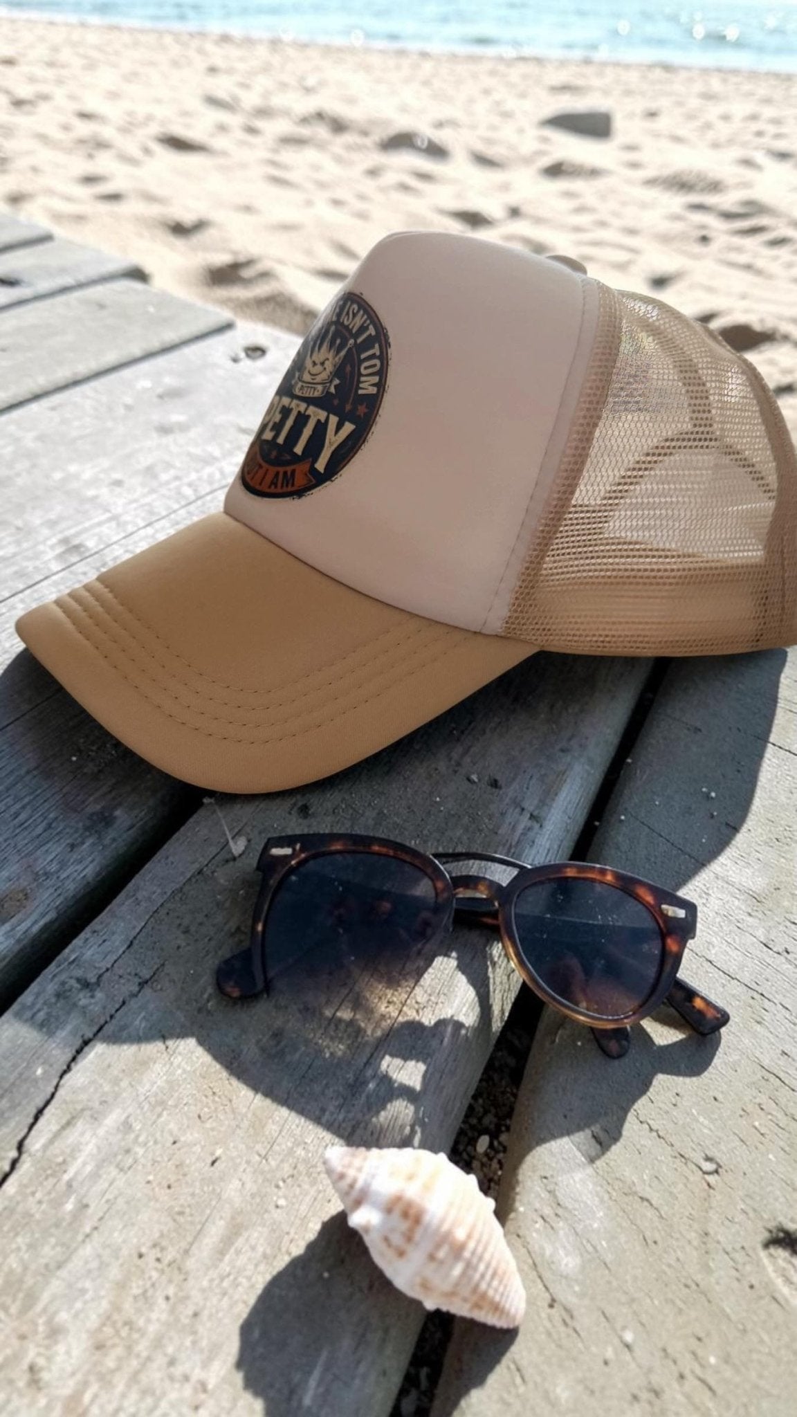 My Name Isn't Tom But I Am Petty Trucker Hat, Funny Cream Foam Mesh Snapback Cap - Knox Co