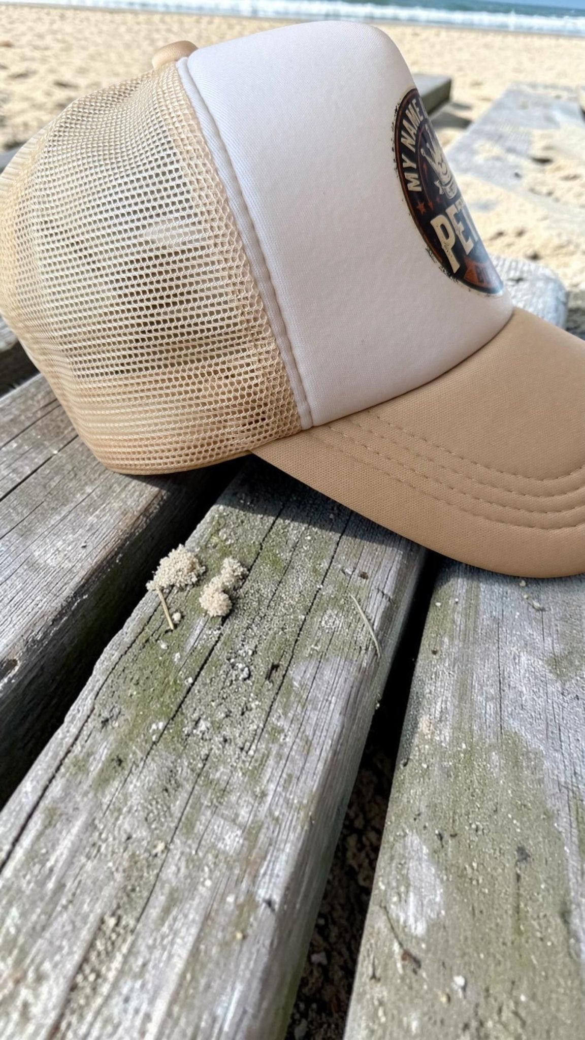 My Name Isn't Tom But I Am Petty Trucker Hat, Funny Cream Foam Mesh Snapback Cap - Knox Co