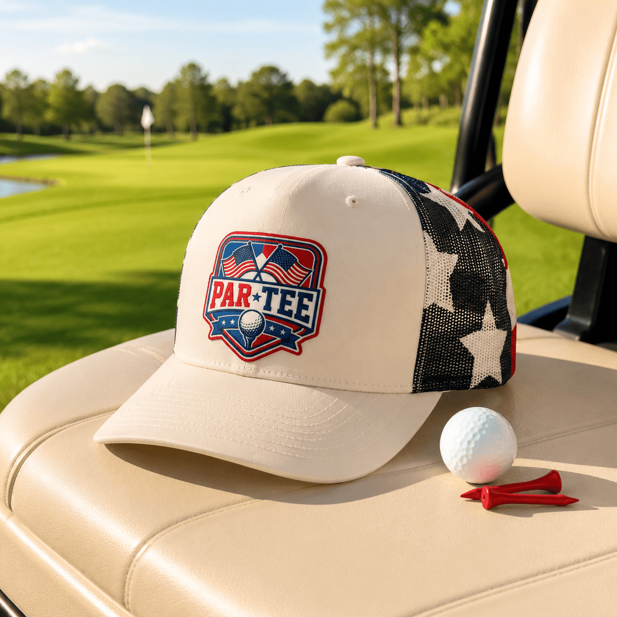 Patriotic Golf Trucker Hat: Elevate Your Game with Style - Knox Co