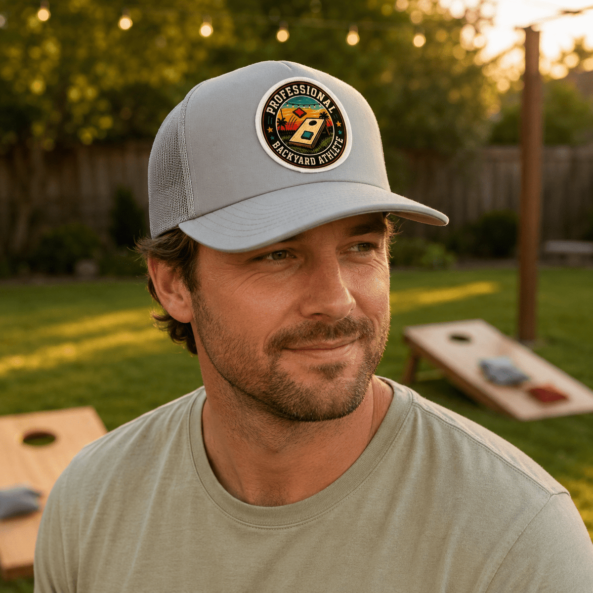 Professional Backyard Athlete Foam Trucker Hat – Gray Snapback - Knox Co