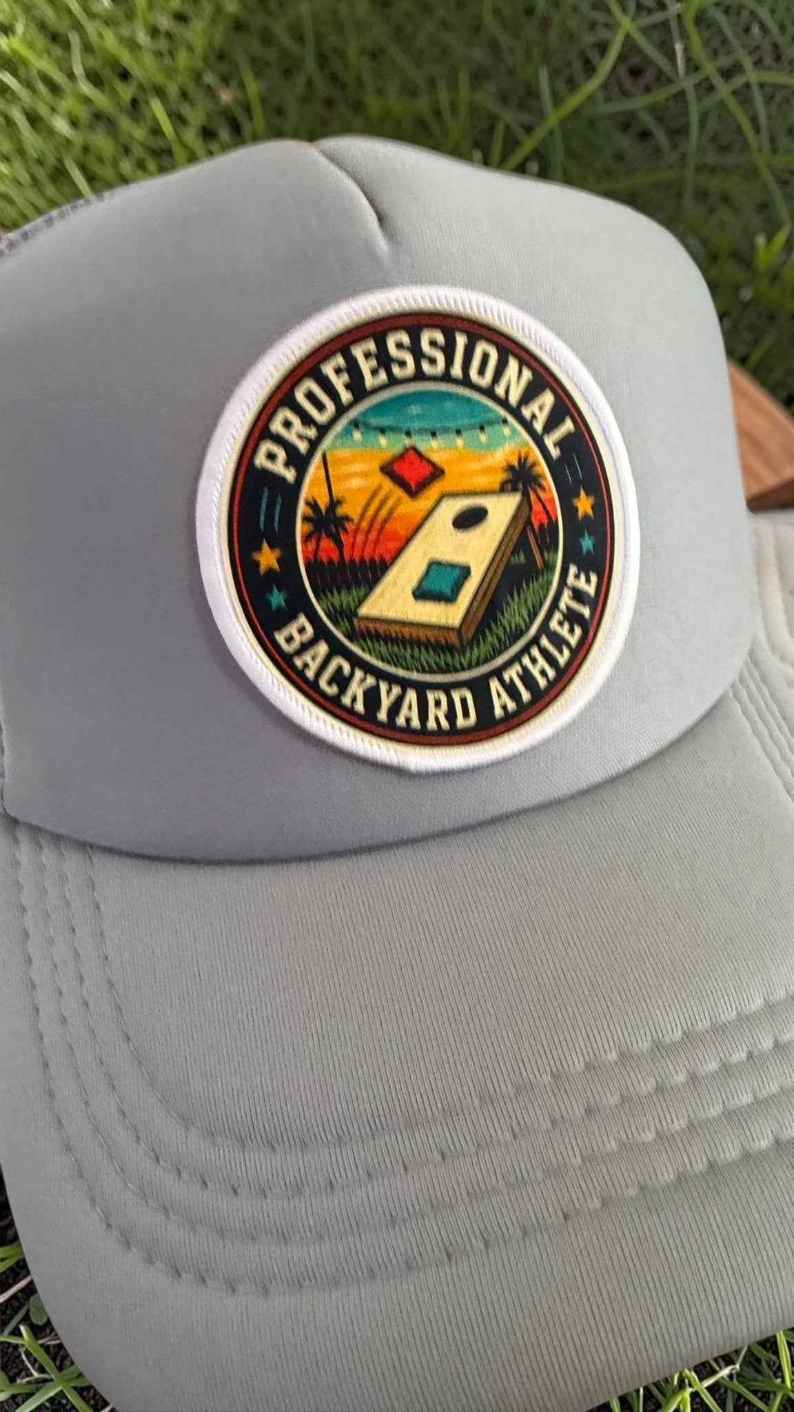 Elevate Your Game with the Retro Cornhole Trucker Hat