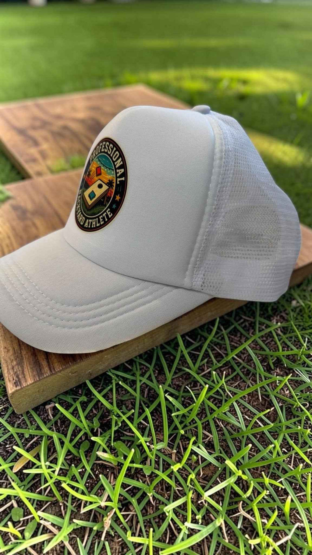 Elevate Your Game with the Retro Cornhole Trucker Hat