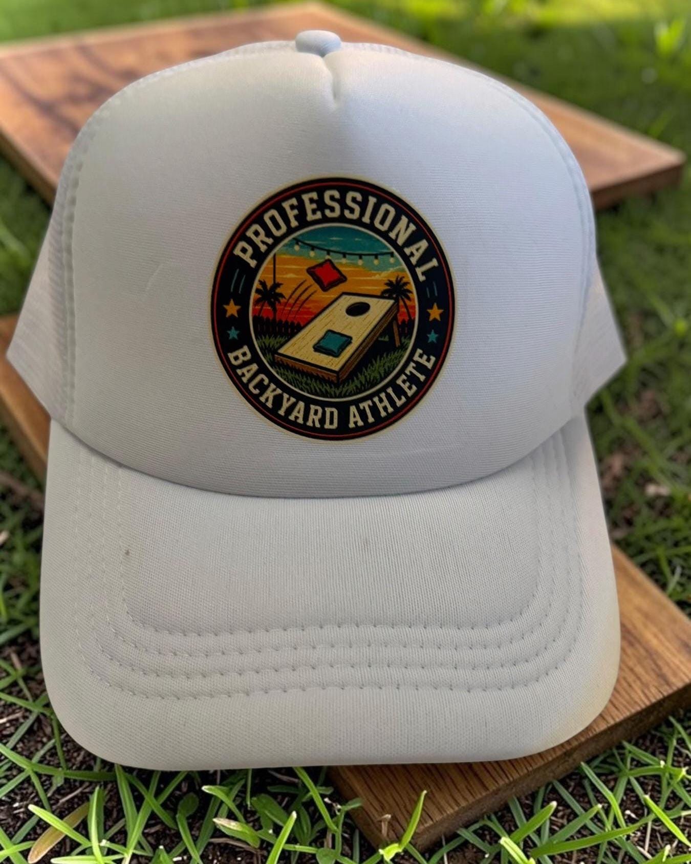 Professional Backyard Athlete Retro Cornhole Trucker Hat With Foam Front And Snapback - Knox Co
