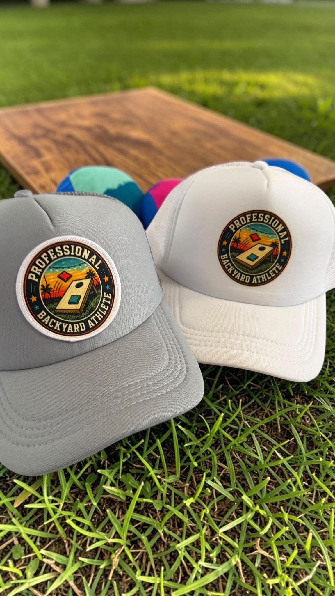 Professional Backyard Athlete Retro Cornhole Trucker Hat With Foam Front And Snapback - Knox Co