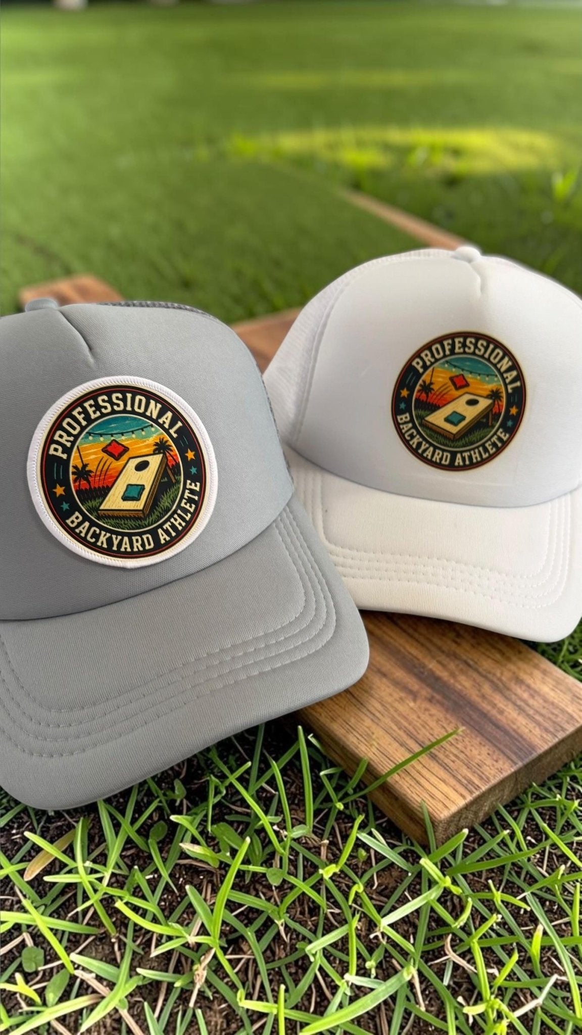 Professional Backyard Athlete Retro Cornhole Trucker Hat With Foam Front And Snapback - Knox Co