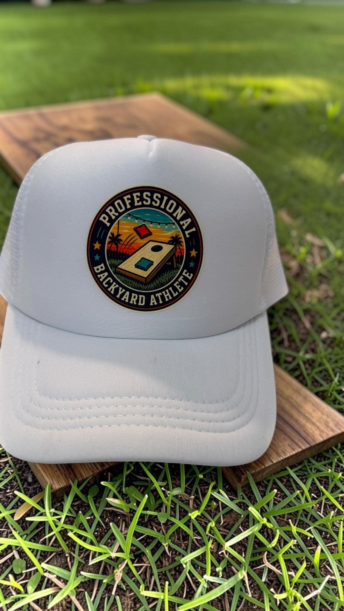 Professional Backyard Athlete Retro Cornhole Trucker Hat With Foam Front And Snapback - Knox Co