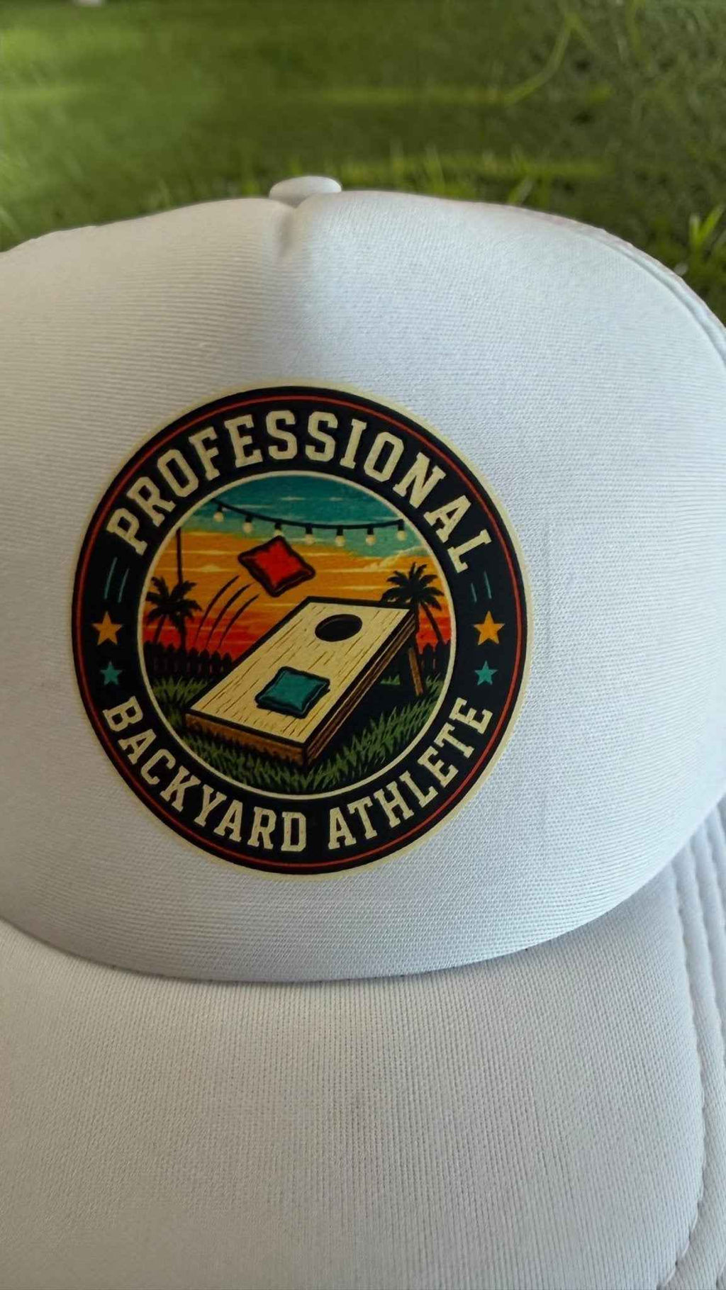Elevate Your Game with the Retro Cornhole Trucker Hat