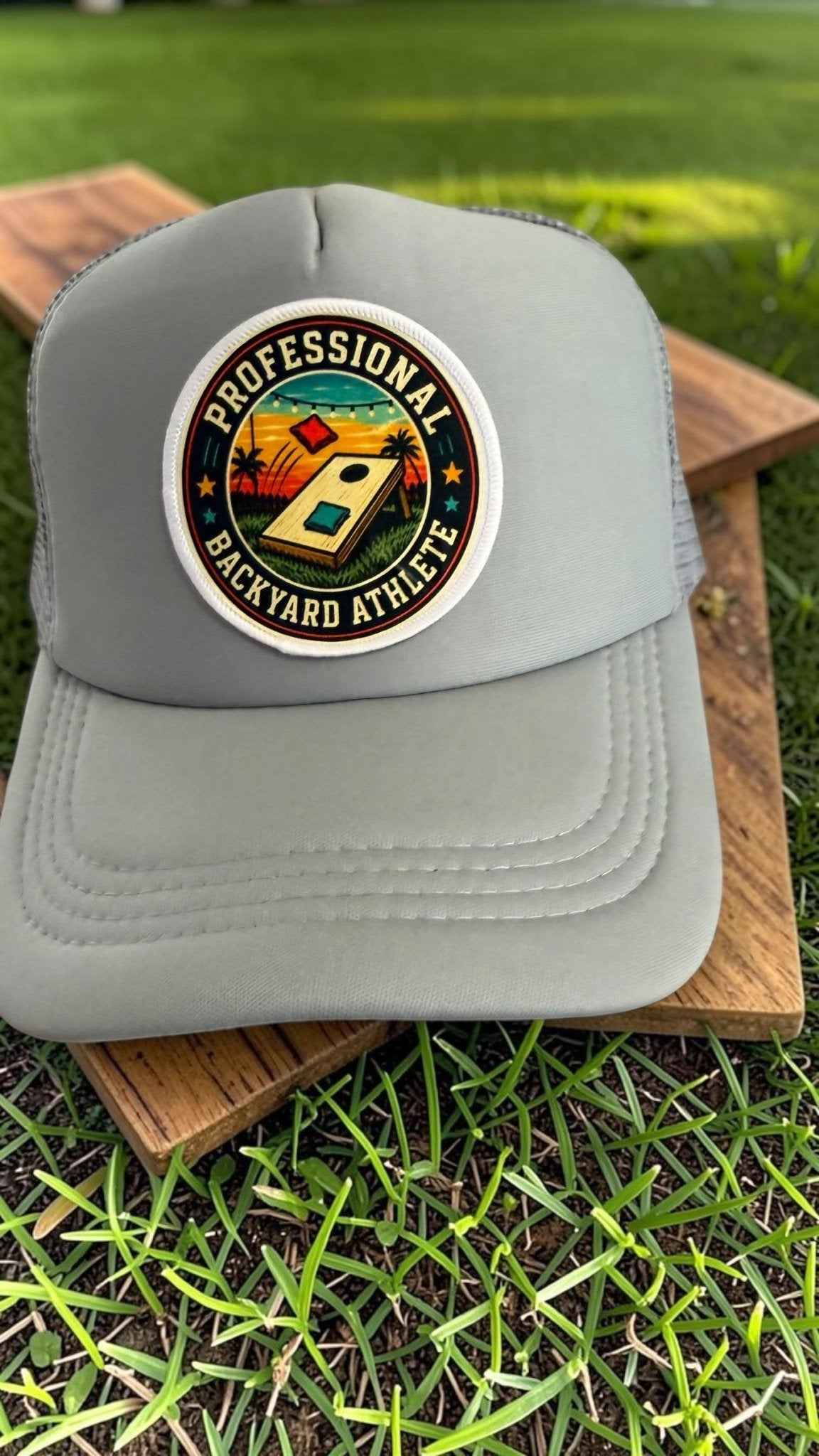 Elevate Your Game with the Retro Cornhole Trucker Hat