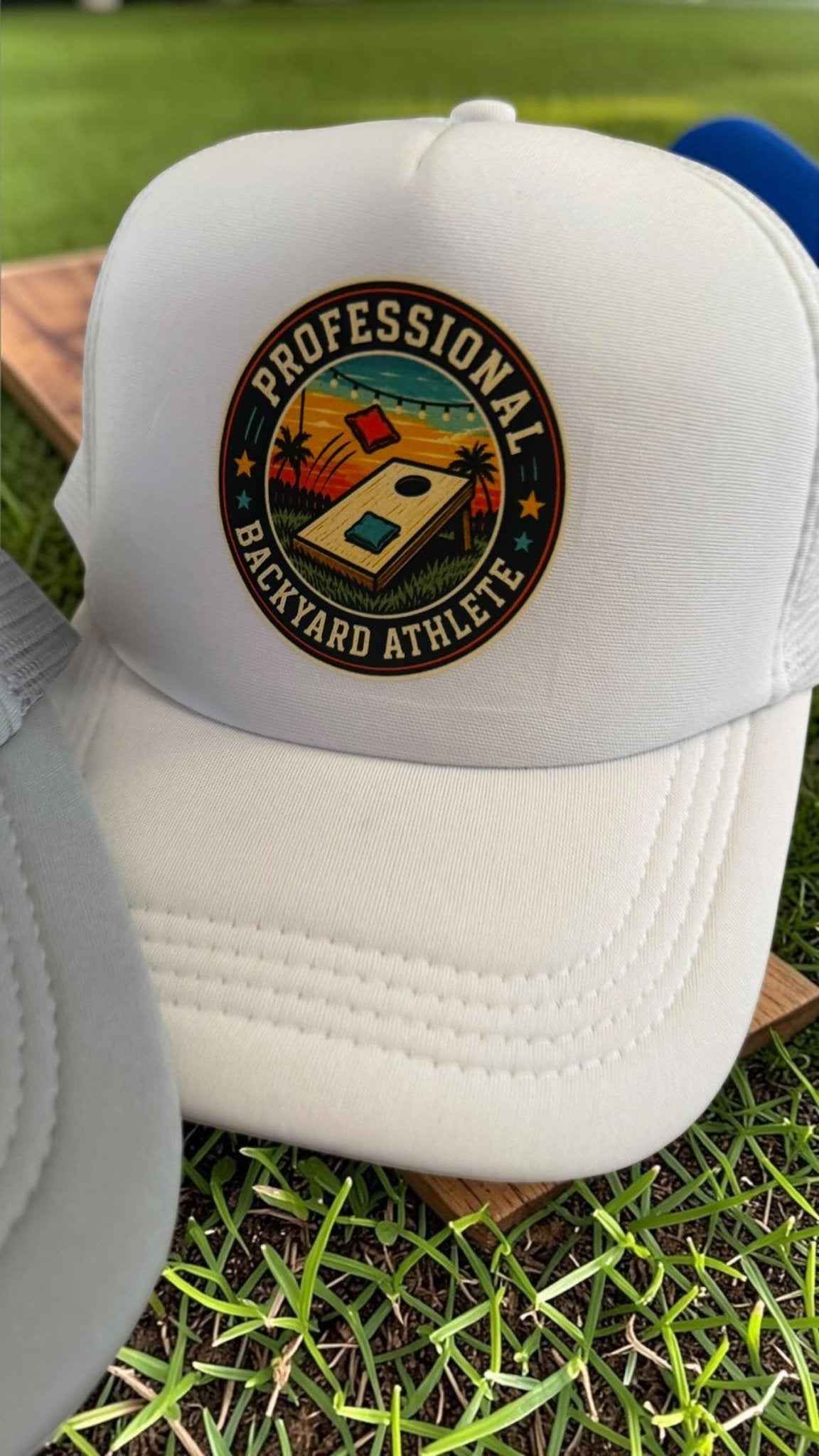 Elevate Your Game with the Retro Cornhole Trucker Hat